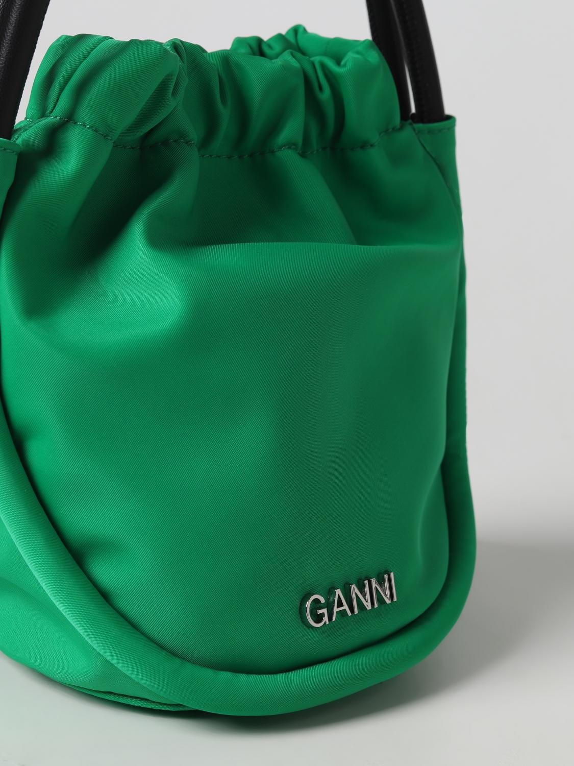GANNI BORSA MINI: Borsa Ganni in nylon riciclato, Verde - Img 3