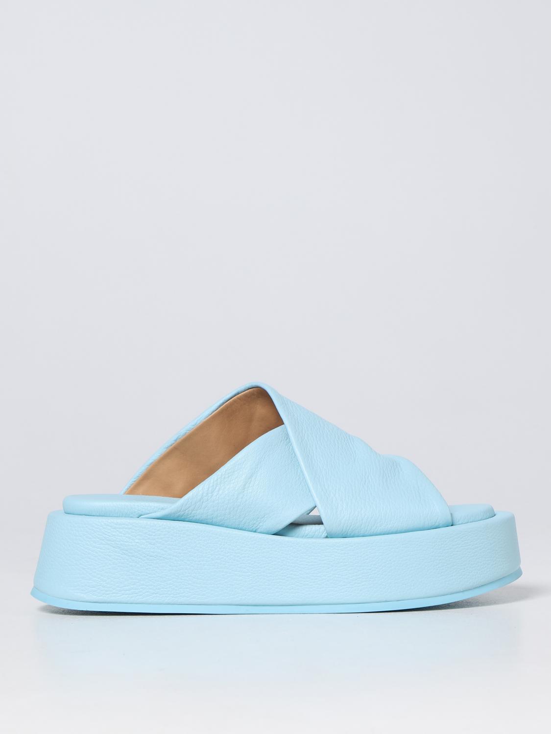 Marsèll Platform sandals in soft leather - Gnawed Blue | MW6320188