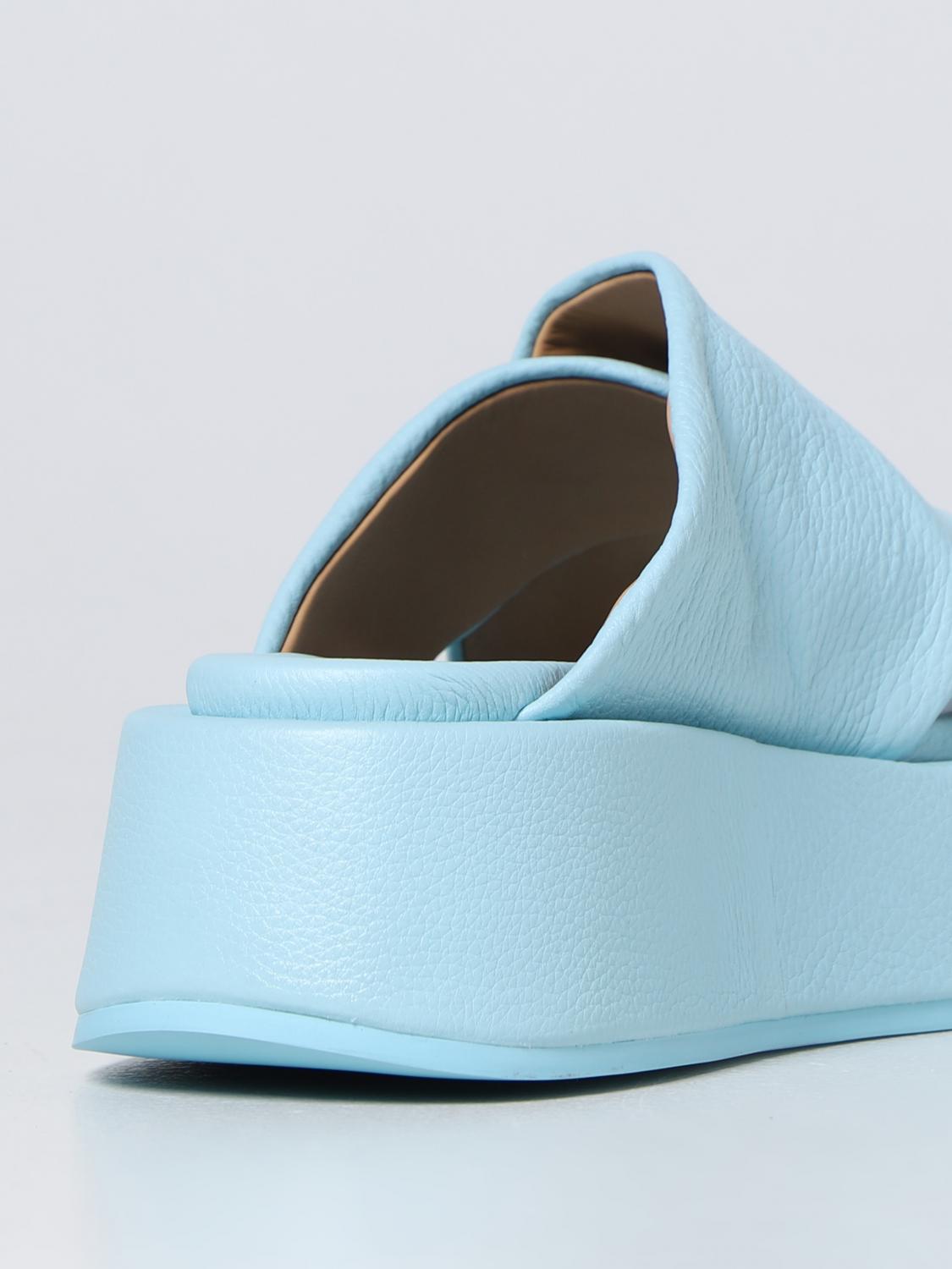Marsèll Platform sandals in soft leather - Gnawed Blue | MW6320188