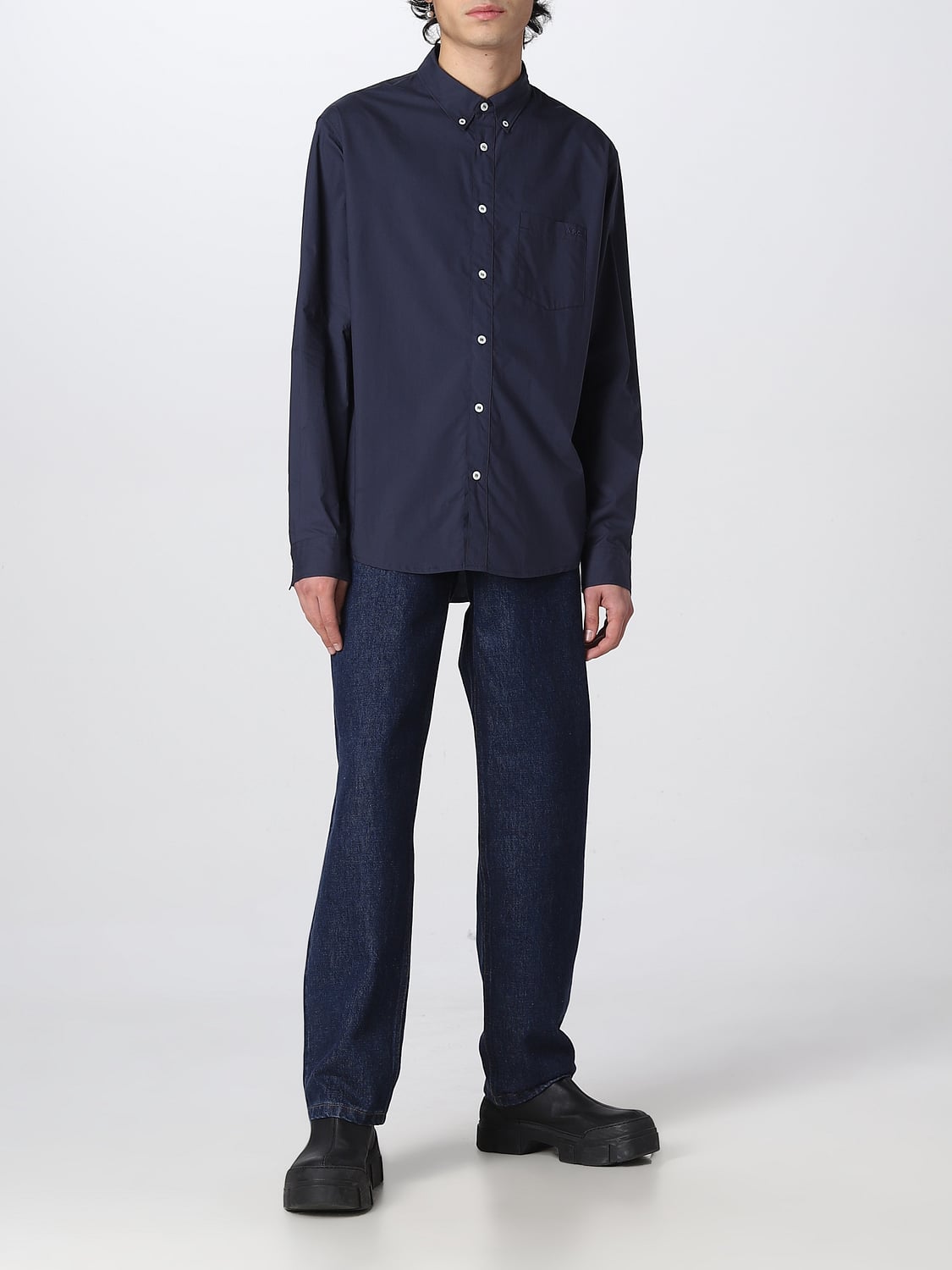 A.P.C. CAMICIA: Camicia A.P.C. in popeline, Blue - Img 2