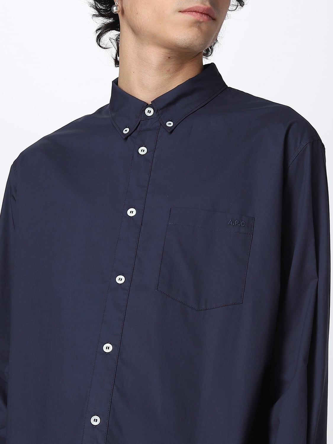 A.P.C. CAMICIA: Camicia A.P.C. in popeline, Blue - Img 4