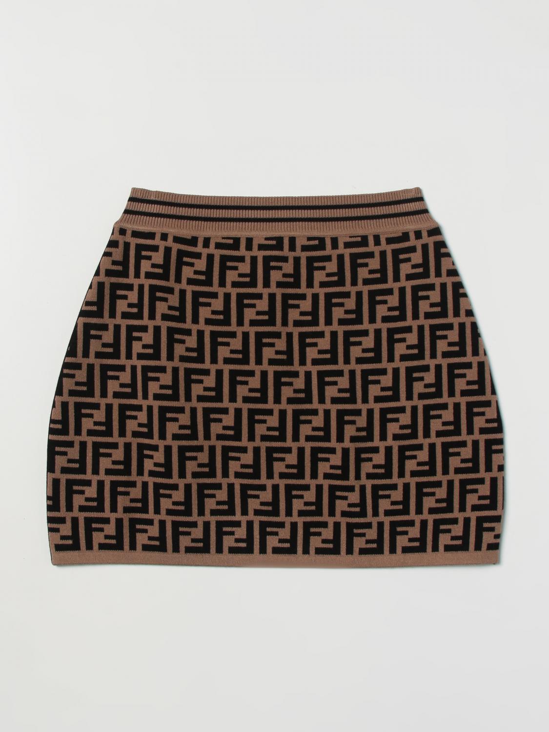 FENDI SKIRT: Fendi Kids skirt in viscose blend, Orange - Img 2