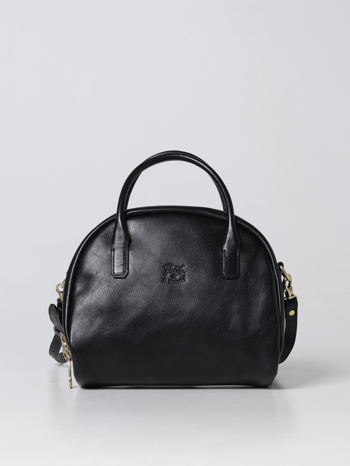 IL BISONTE BORSA A MANO: Borsa Il Bisonte in pelle, Nero - Img 1