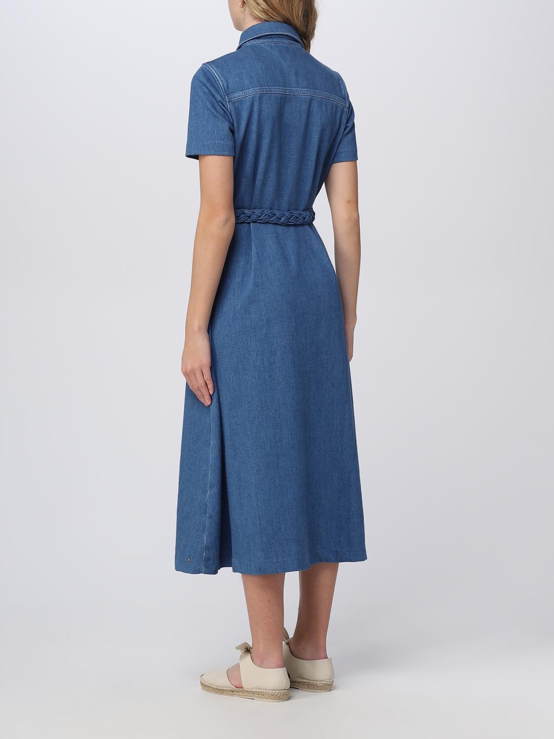 ink blue dress Sorrento Linen Blend Midi Dress