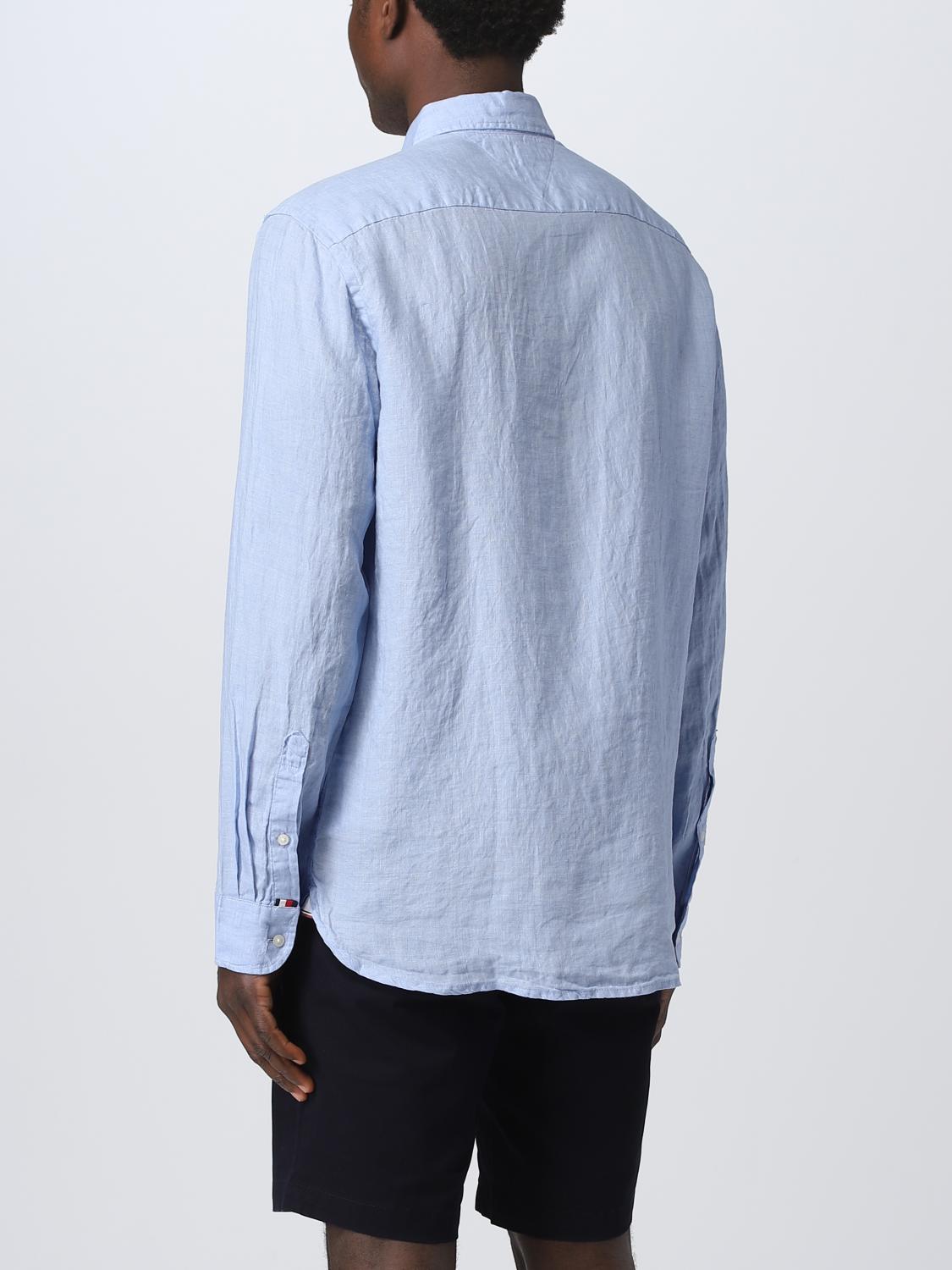 TOMMY HILFIGER CAMICIA: Camicia Tommy Hilfiger in lino, Azzurro - Img 3