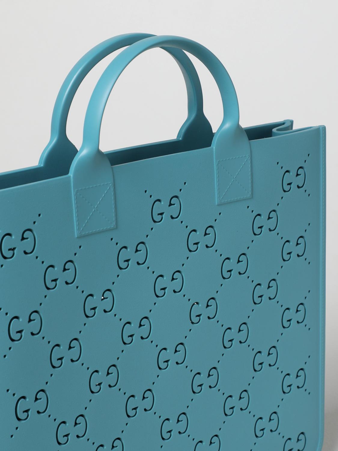 Gucci Rubber bag with perforated GG monogram - Blue | 679365JFO00