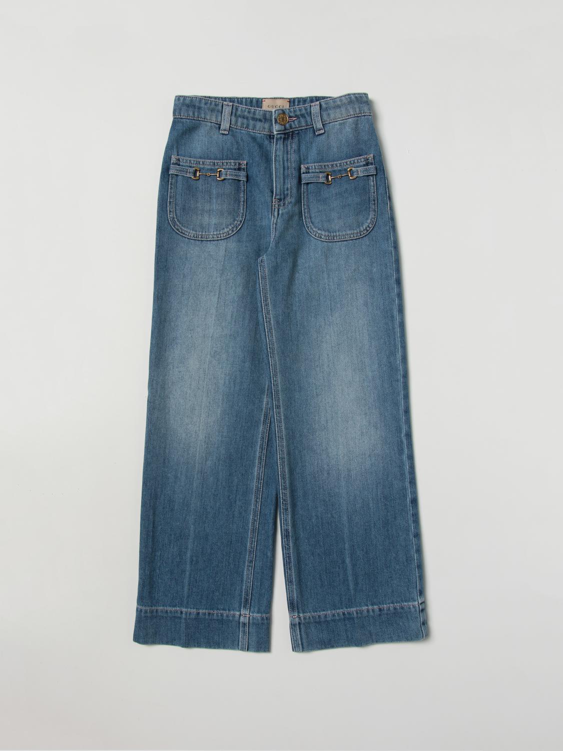 GUCCI JEANS: Gucci wide jeans in cotton denim, Denim - Img 1