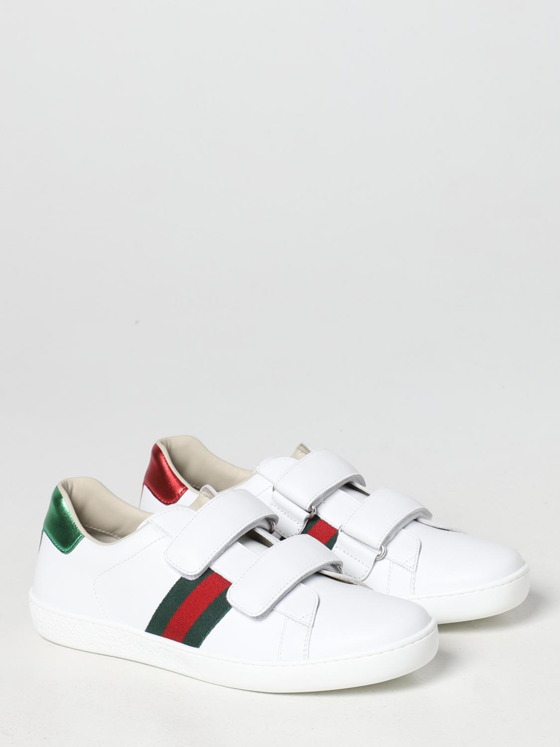 GUCCI SNEAKERS: Gucci leather sneakers, White - Img 2