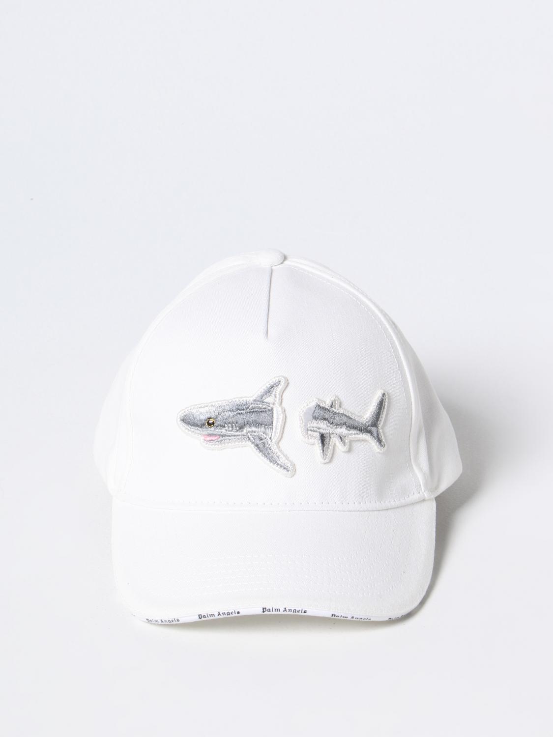PALM ANGELS CAPPELLO: Cappello Broken Shark Palm Angels in cotone, Bianco - Img 2