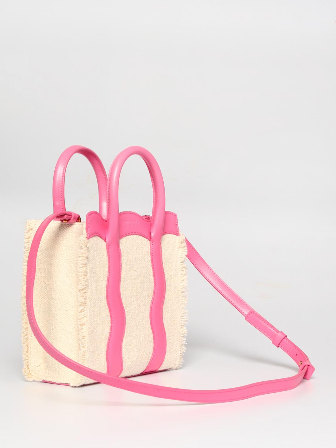 PALM ANGELS BORSA MINI: Borsa Palm Beach Palm Angels in canvas e pelle, Bianco - Img 2