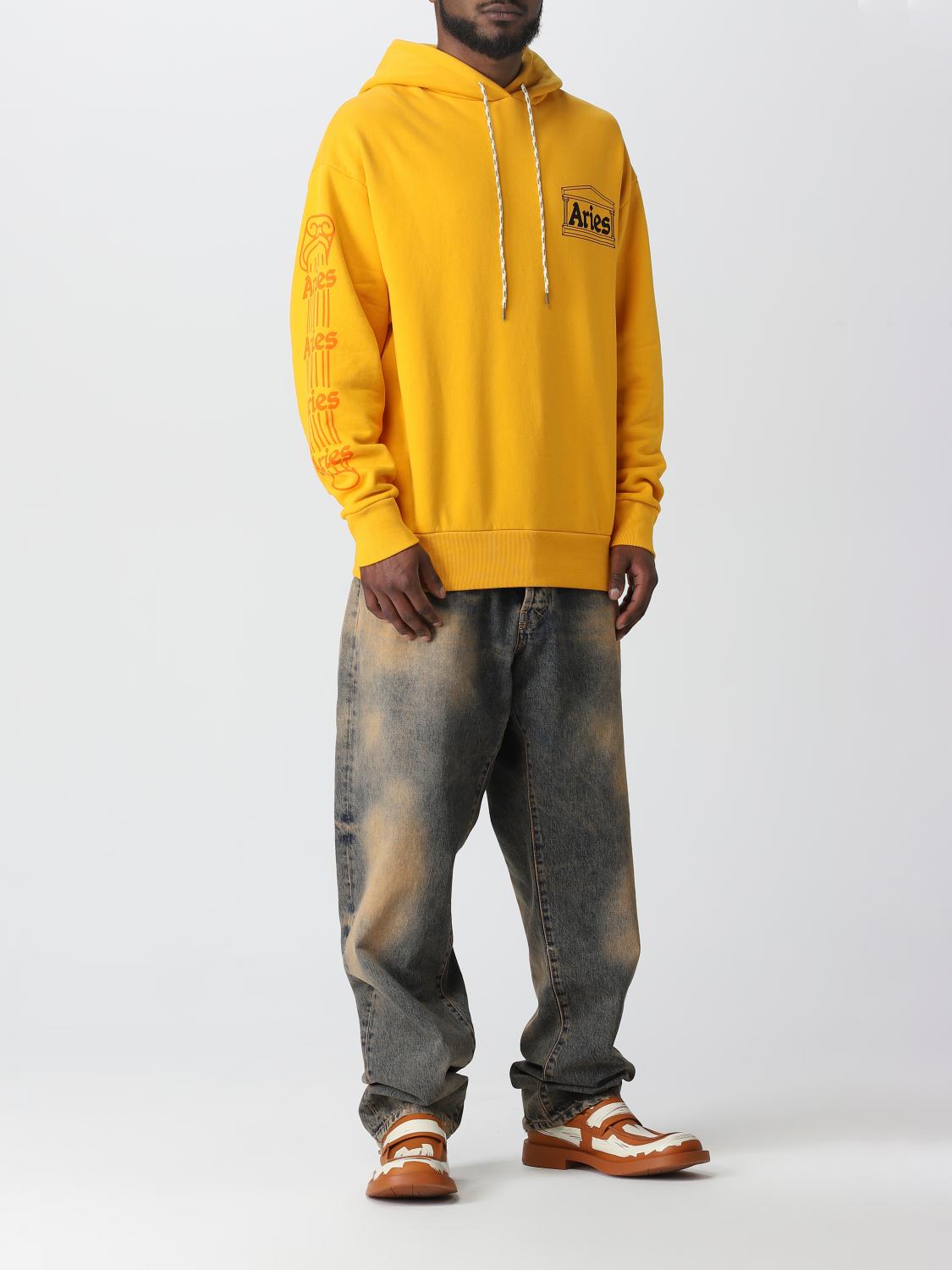 ARIES: Sweatshirt men - Yellow | Aries sweatshirt STAR20010