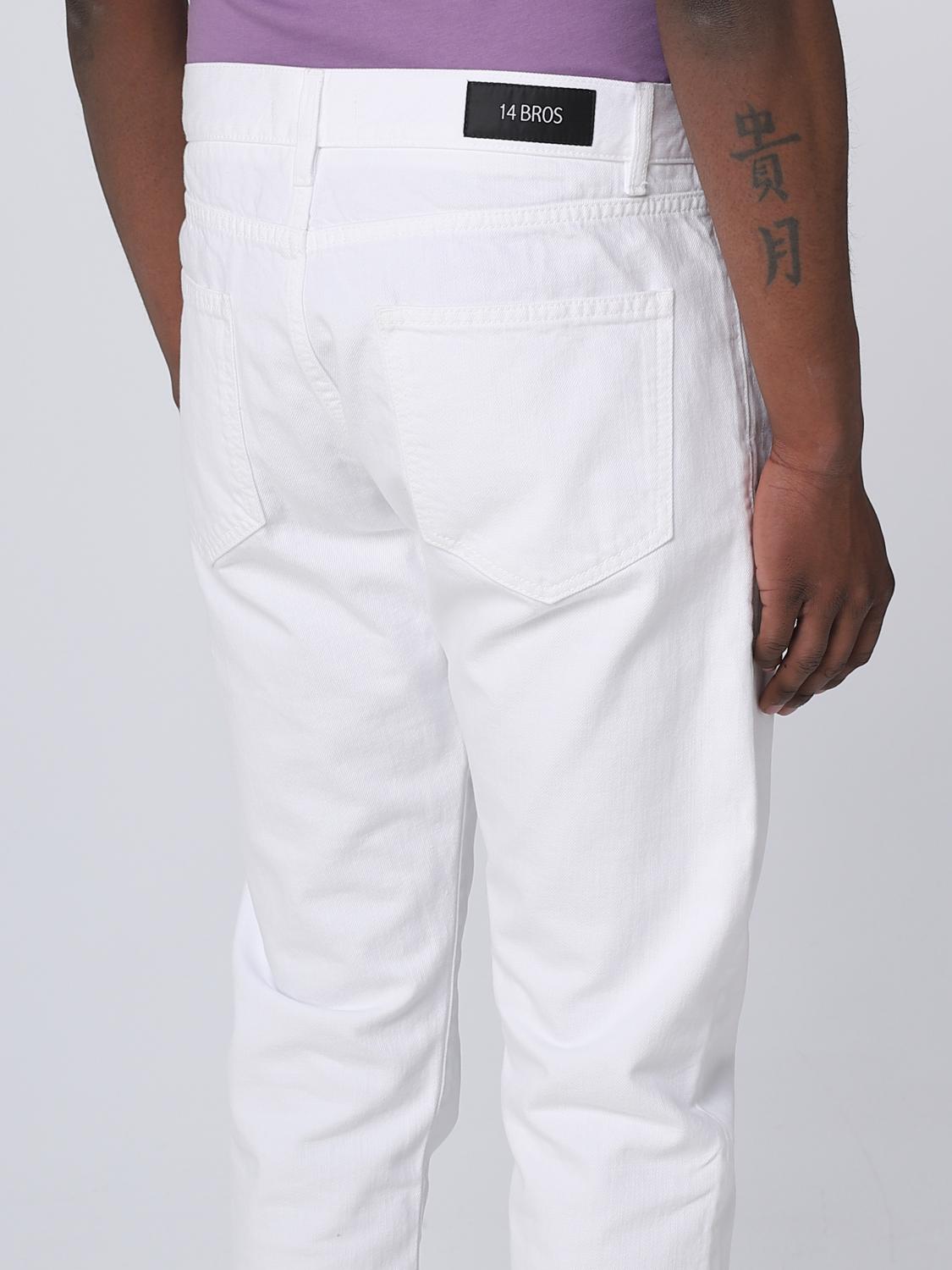 14BROS PANTS: Pants men 14bros, White - Img 3