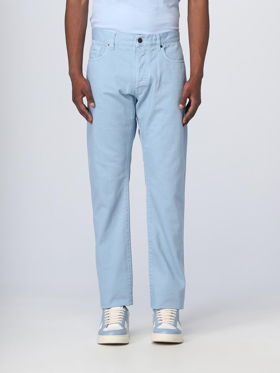 14BROS PANTALONI: Pantalone 14bros in cotone, Azzurro - Img 1