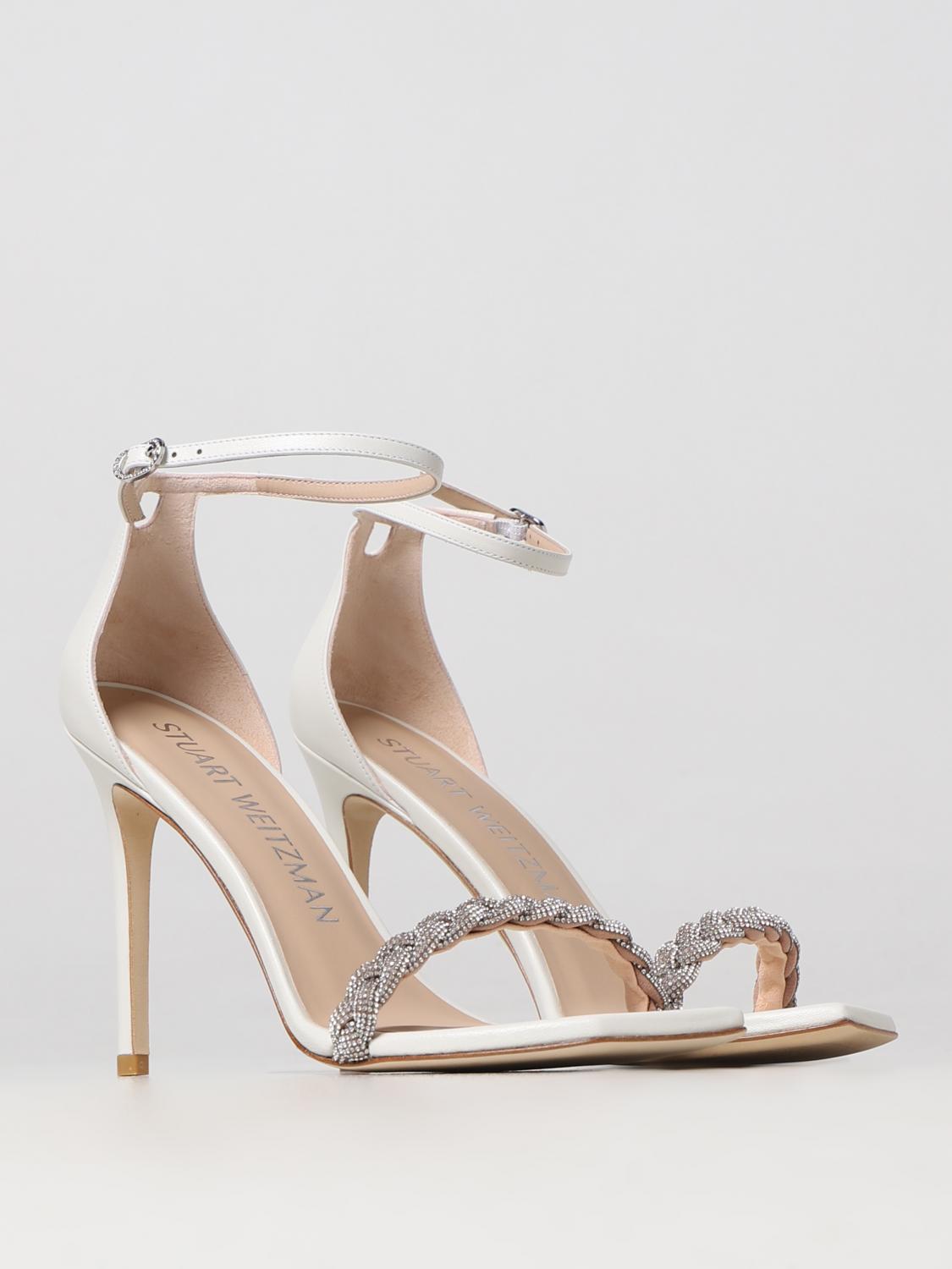STUART WEITZMAN SANDALI CON TACCO: Sandalo Stuart Weitzman in pelle, Bianco - Img 2