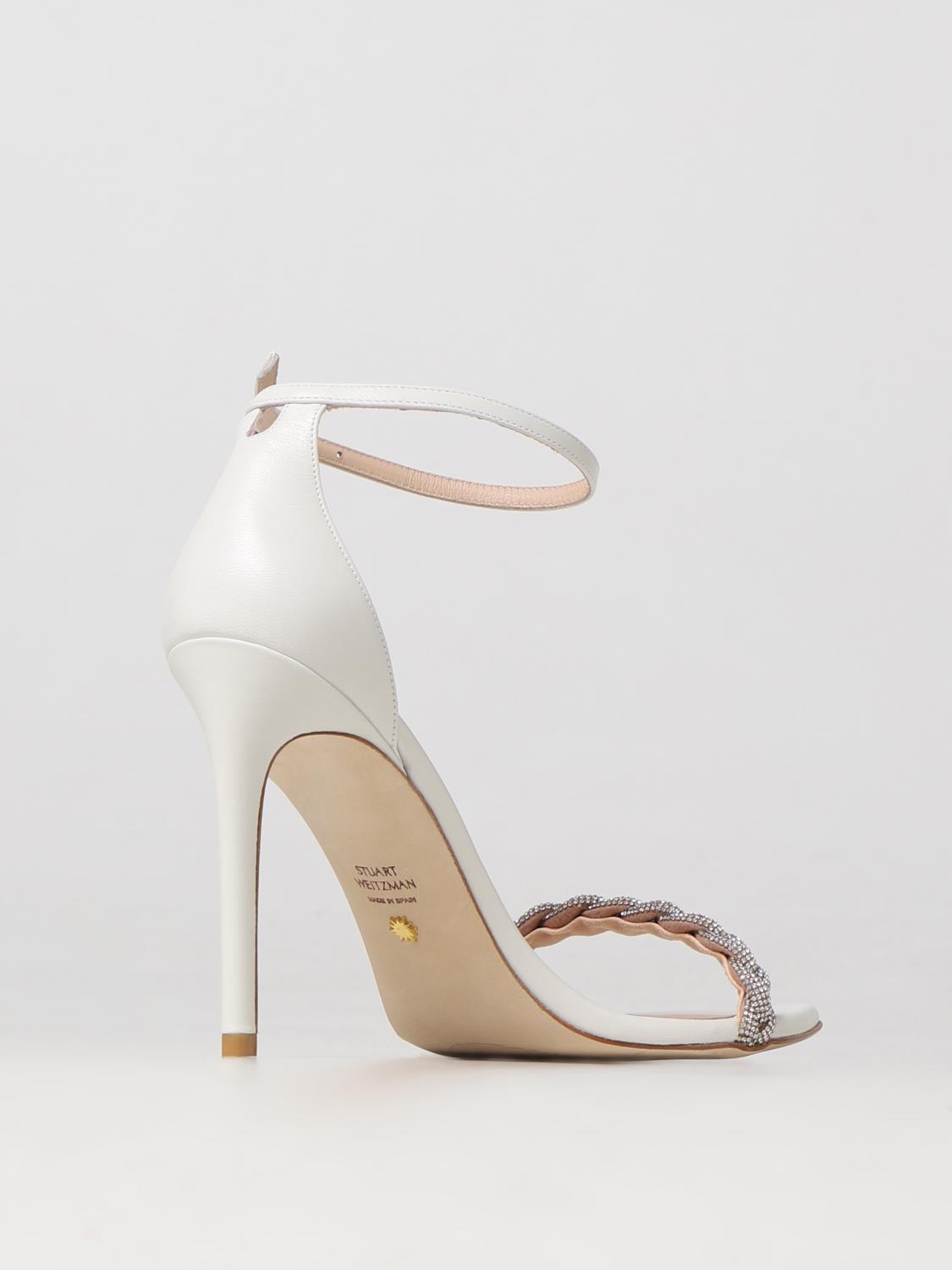 STUART WEITZMAN SANDALI CON TACCO: Sandalo Stuart Weitzman in pelle, Bianco - Img 3