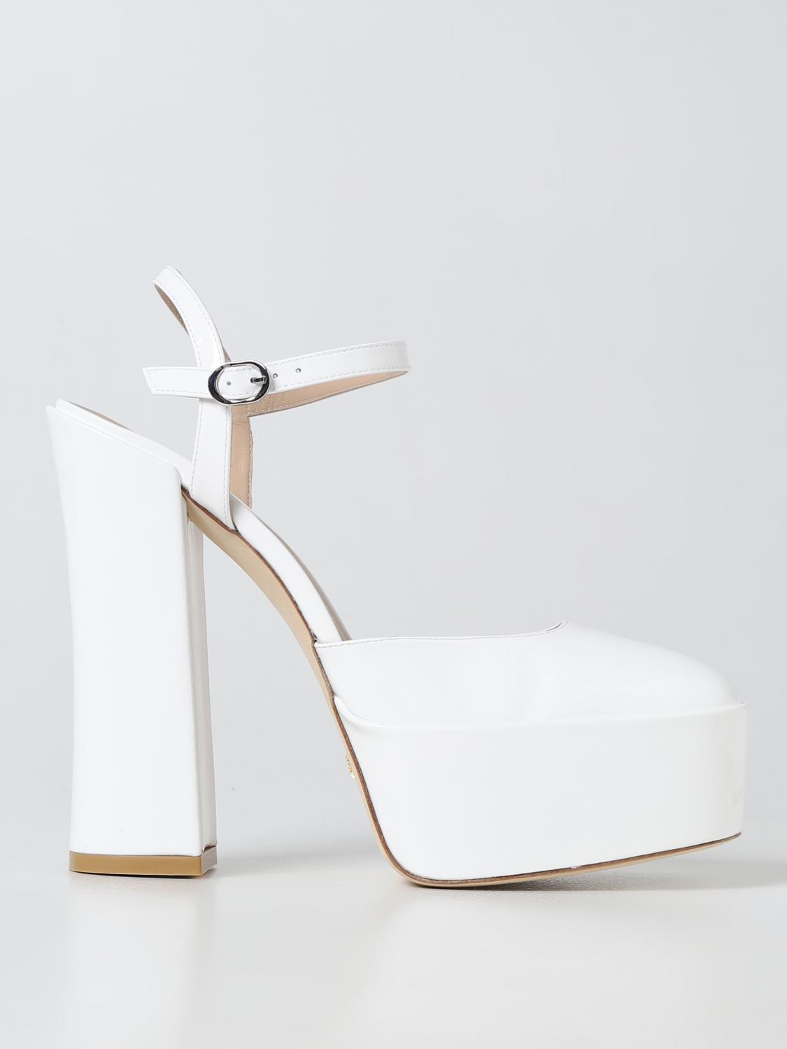 STUART WEITZMAN HIGH HEEL SHOES: Stuart Weitzman patent leather platform pump, White - Img 1
