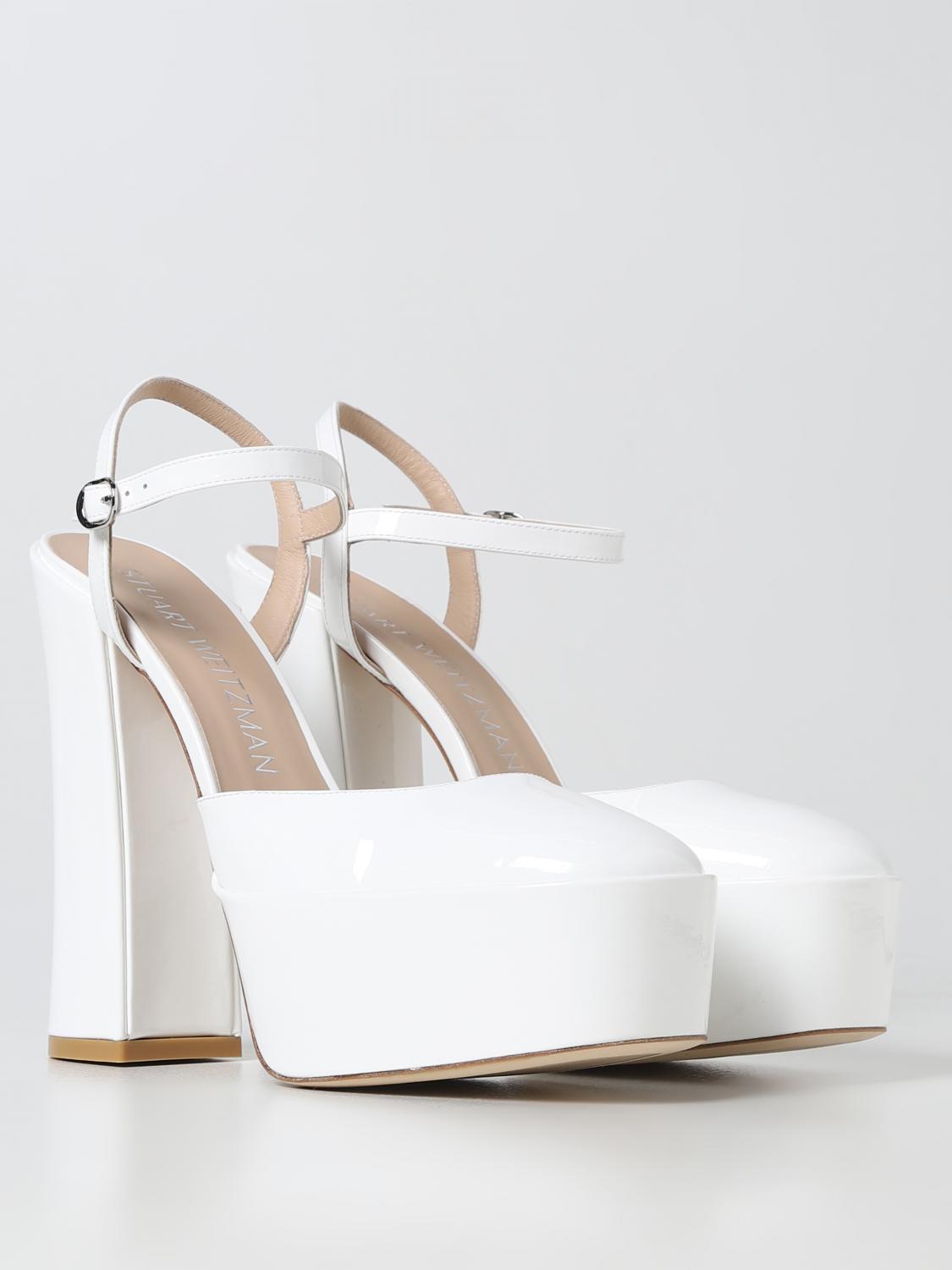 STUART WEITZMAN HIGH HEEL SHOES: Stuart Weitzman patent leather platform pump, White - Img 2