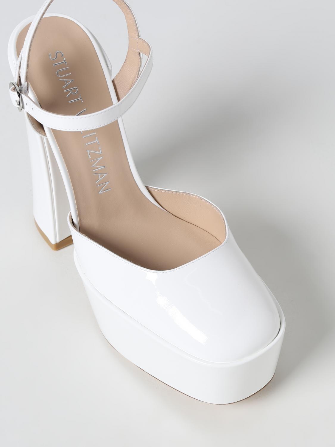 STUART WEITZMAN HIGH HEEL SHOES: Stuart Weitzman patent leather platform pump, White - Img 4