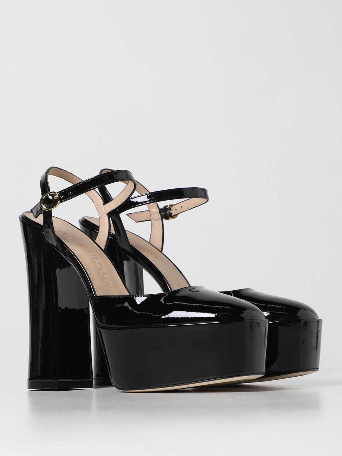 STUART WEITZMAN SCARPE CON TACCO: Pump con plateau Stuart Weitzman in vernice, Nero - Img 2