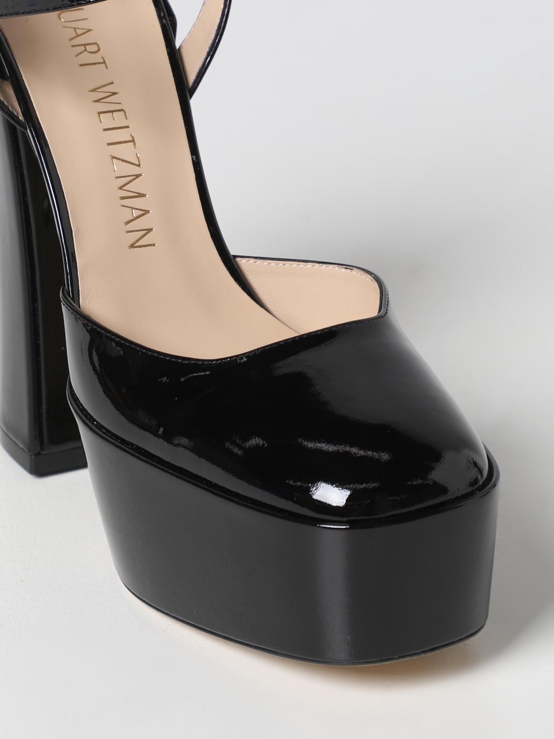 STUART WEITZMAN SCARPE CON TACCO: Pump con plateau Stuart Weitzman in vernice, Nero - Img 4