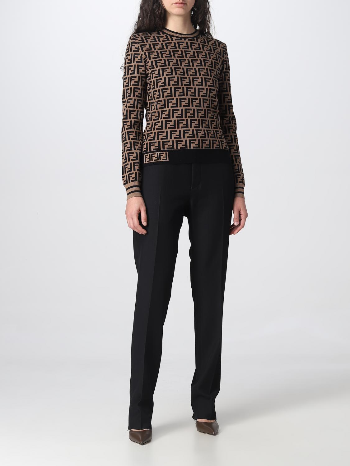 FENDI　セーター　レディース FENDI FAE137 Logo Pullover Knit Fila Collaboration Sweater knit