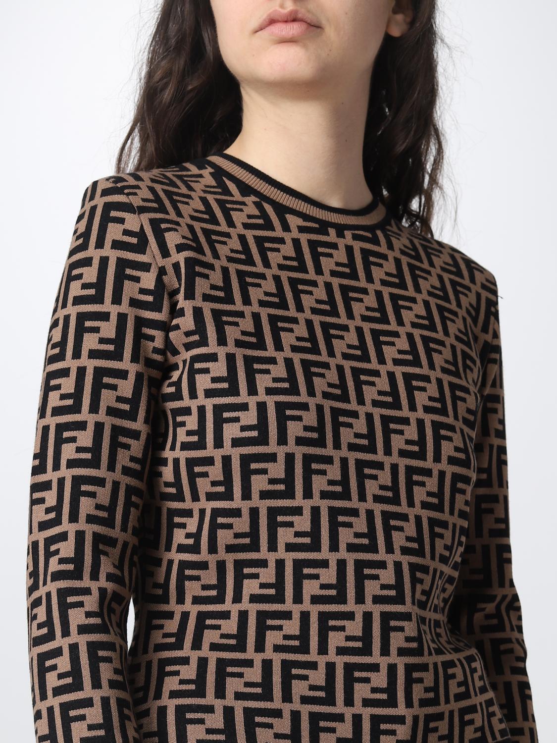 FENDI　セーター　レディース FENDI FAE137 Logo Pullover Knit Fila Collaboration Sweater knit