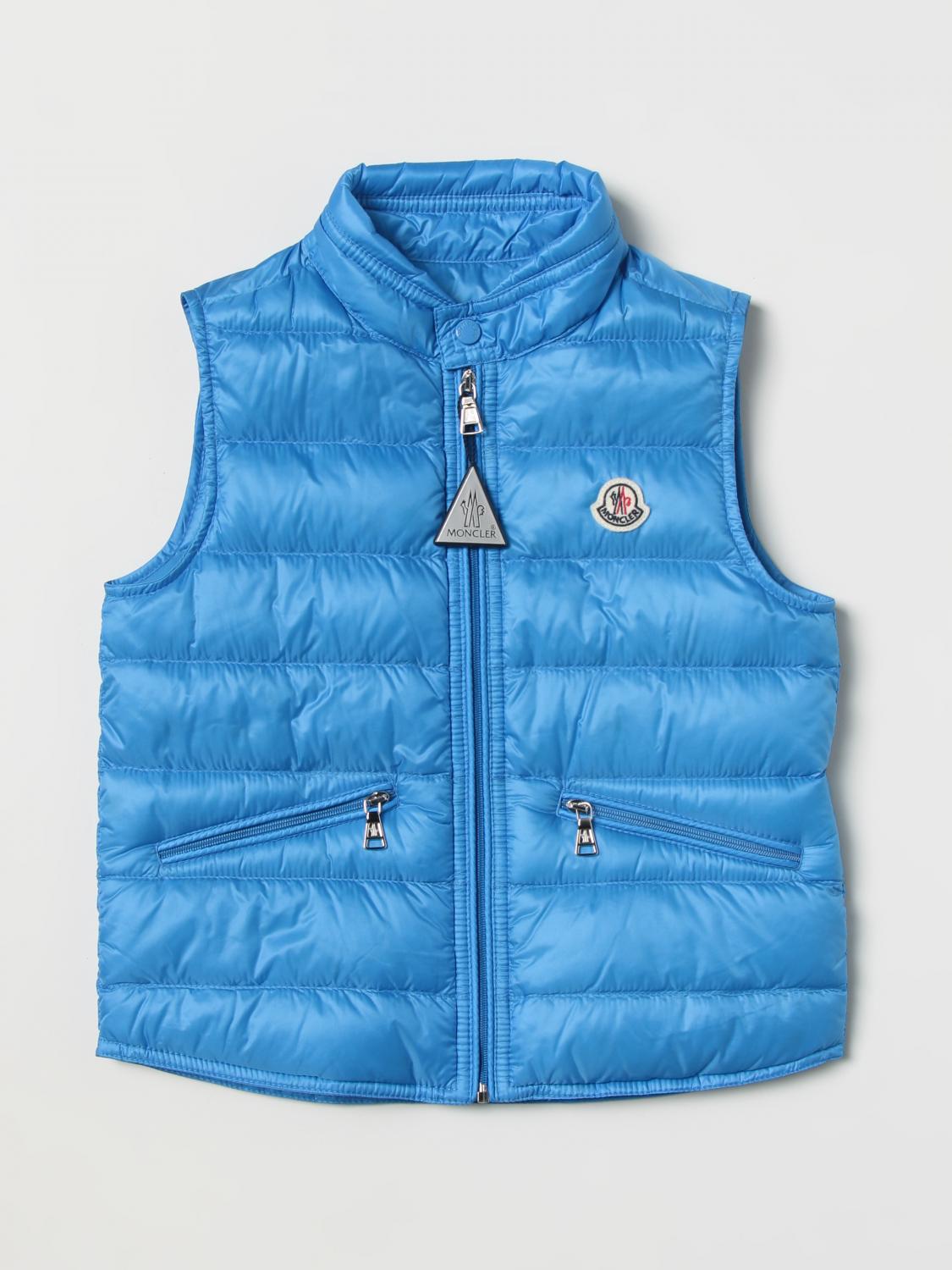MONCLER CHALECO: Chaleco niños Moncler, Azul Claro - Img 1