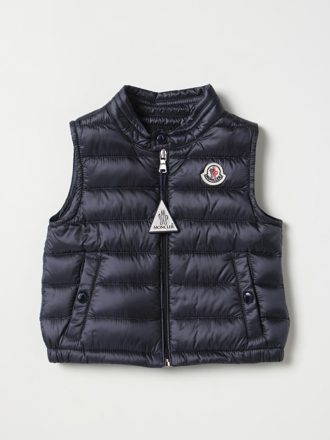 MONCLER ЖИЛЕТ: Куртка Детское Moncler, Синий - Img 1