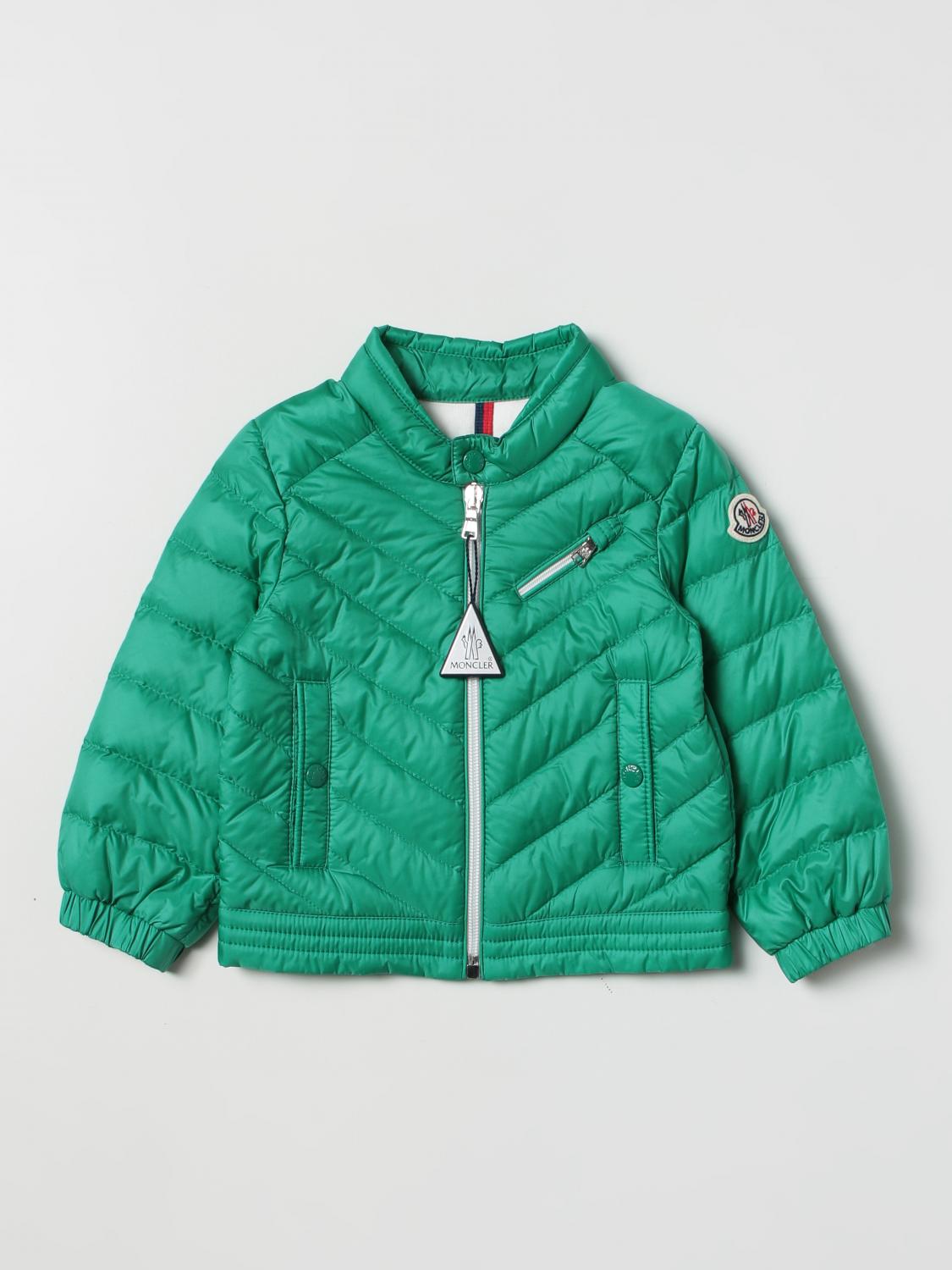 MONCLER JACKET: Moncler nylon gilet with logo, Green - Img 1