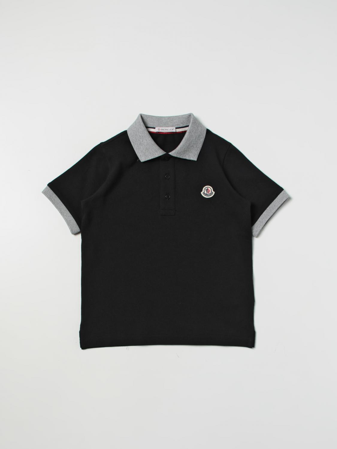 MONCLER POLO: Polo kinder Moncler, Schwarz - Img 1