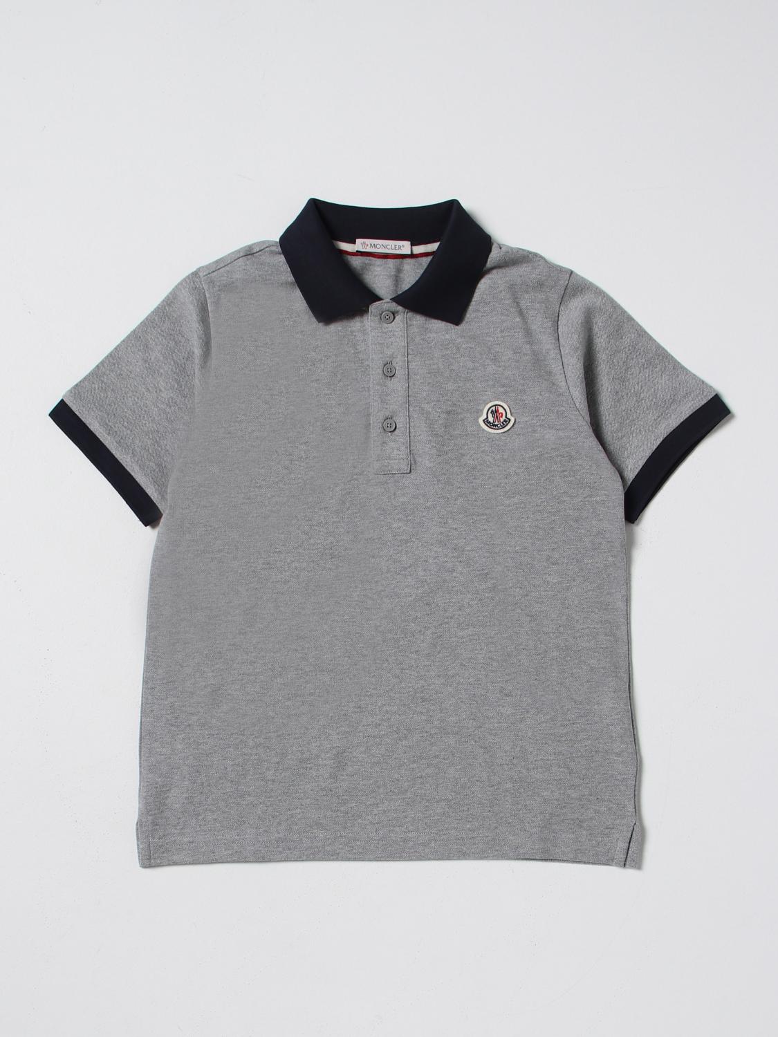 MONCLER POLO: Polo kinder Moncler, Grau - Img 1