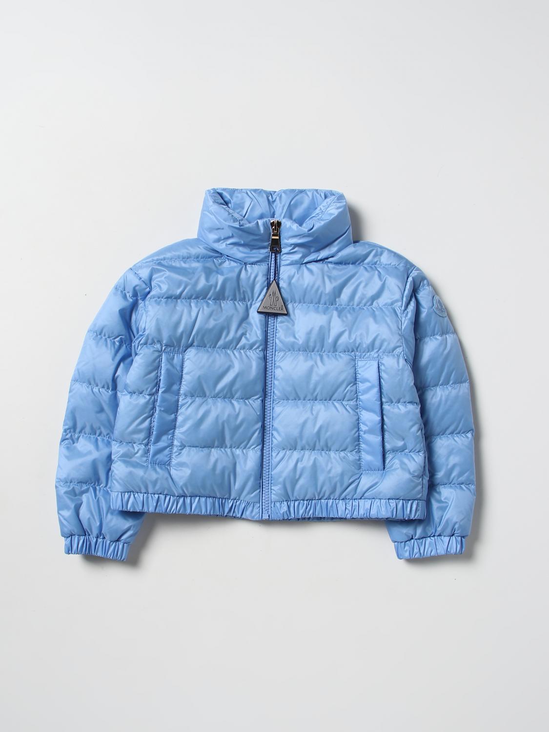 MONCLER JACKET: Moncler down jacket in quilted nylon, Gnawed Blue - Img 1