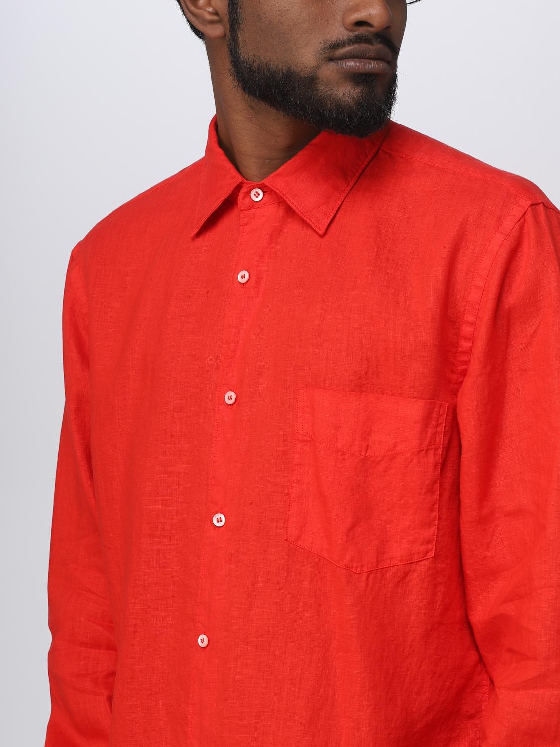 ASPESI 衬衫: 衬衫 男士 Aspesi, 红色 - Img 3