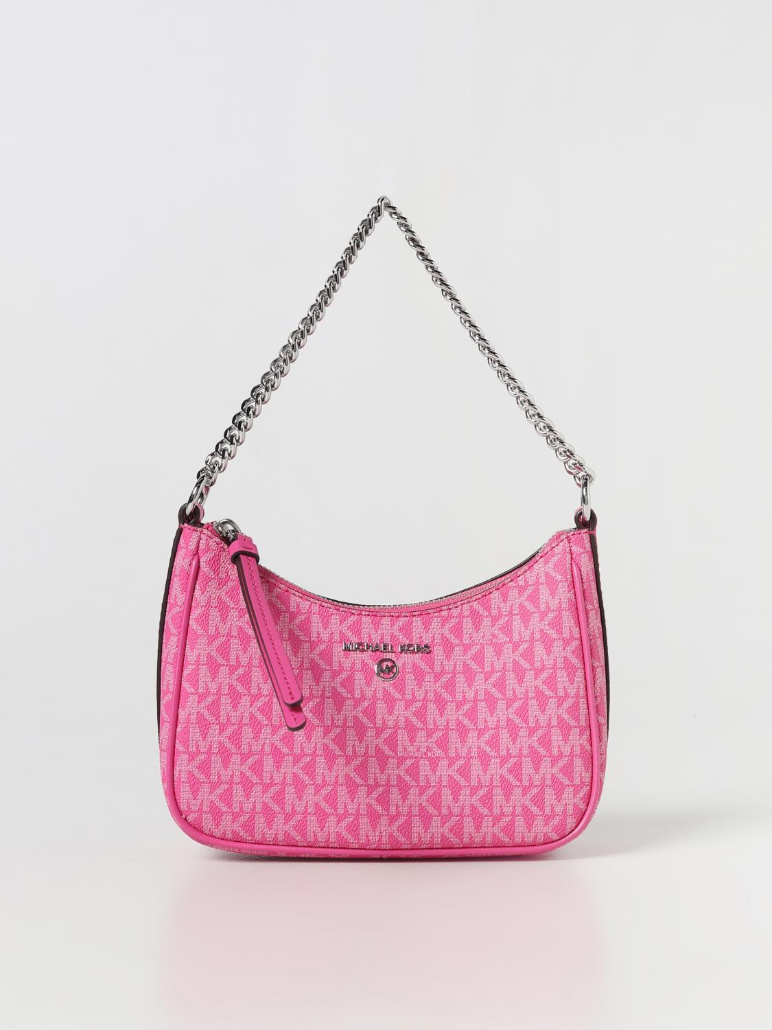 MICHAEL KORS MINI BAG: Michael Kors bag with MK monogram coated all over, Pink - Img 1
