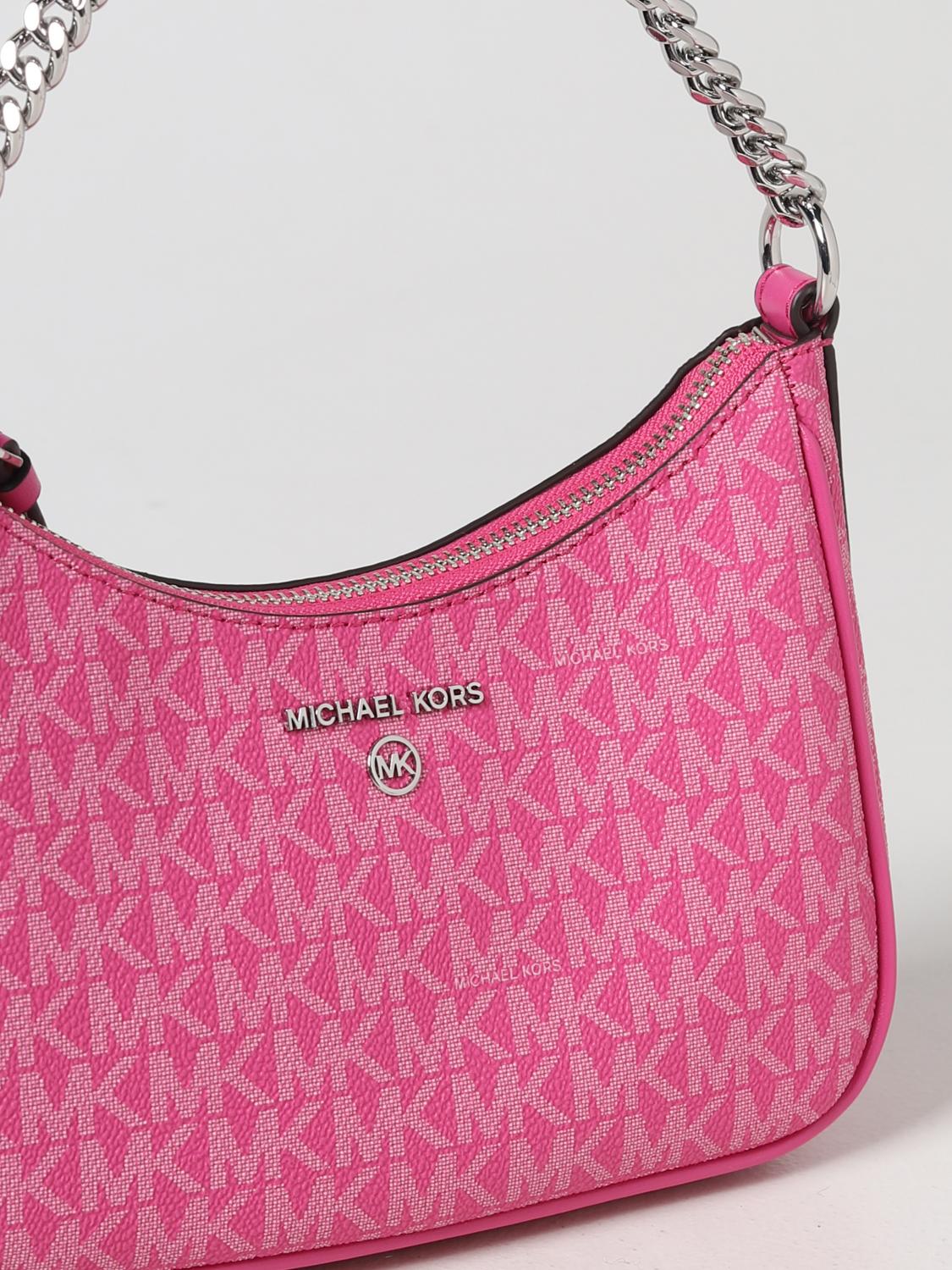 MICHAEL KORS MINI BAG: Michael Kors bag with MK monogram coated all over, Pink - Img 3