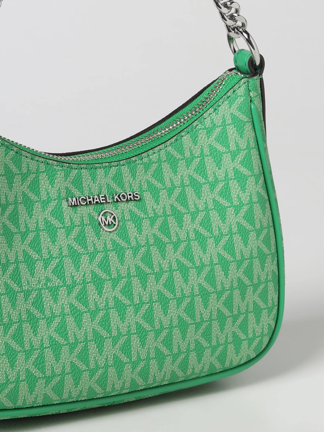 MICHAEL KORS BORSA MINI: Borsa Michael Kors con monogram MK spalmato all over, Verde - Img 3
