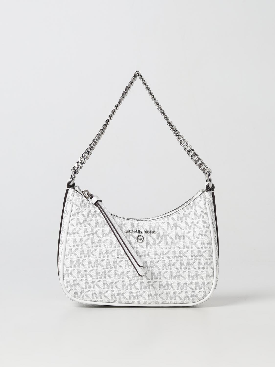MICHAEL KORS BORSA MINI: Borsa Michael Kors con monogram MK spalmato all over, Bianco 1 - Img 1