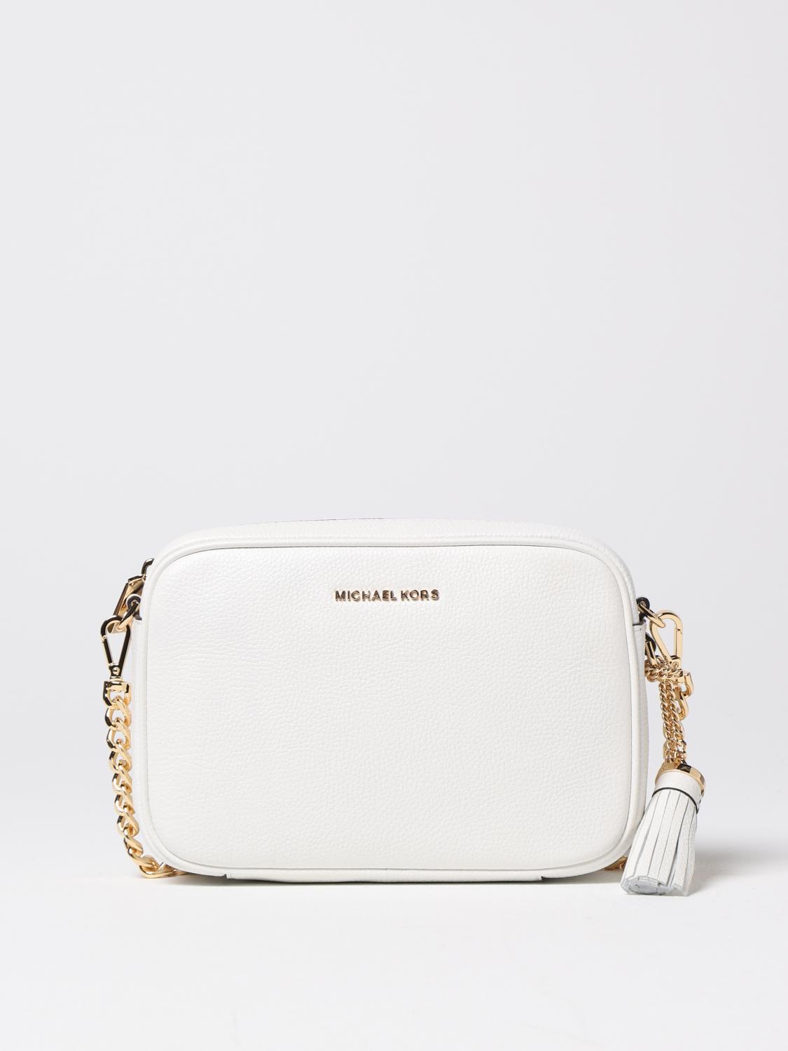 MICHAEL KORS BORSA A TRACOLLA: Borsa Michael Kors in pelle a micro grana, Bianco - Img 1
