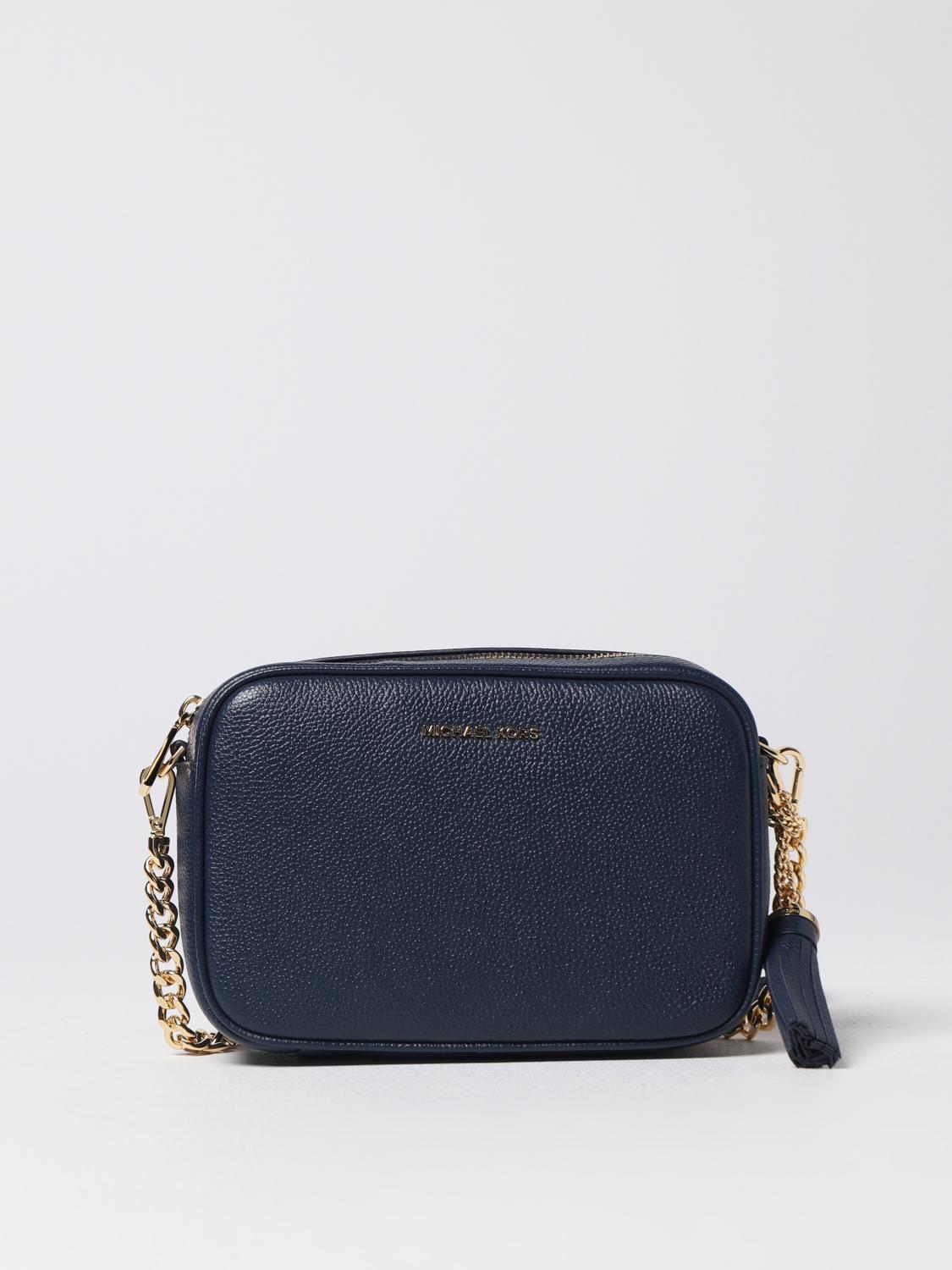 MICHAEL KORS BORSA A TRACOLLA: Borsa Michael Kors in pelle a micro grana, Blue - Img 1