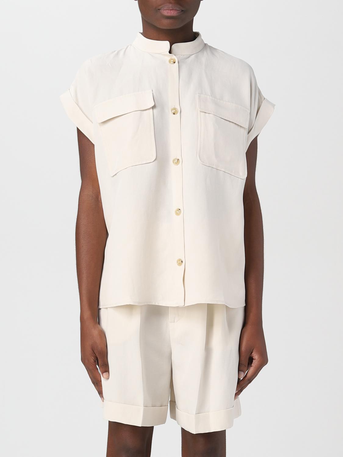 WOOLRICH TOP: Blusa Woolrich in misto viscosa, Crema - Img 1