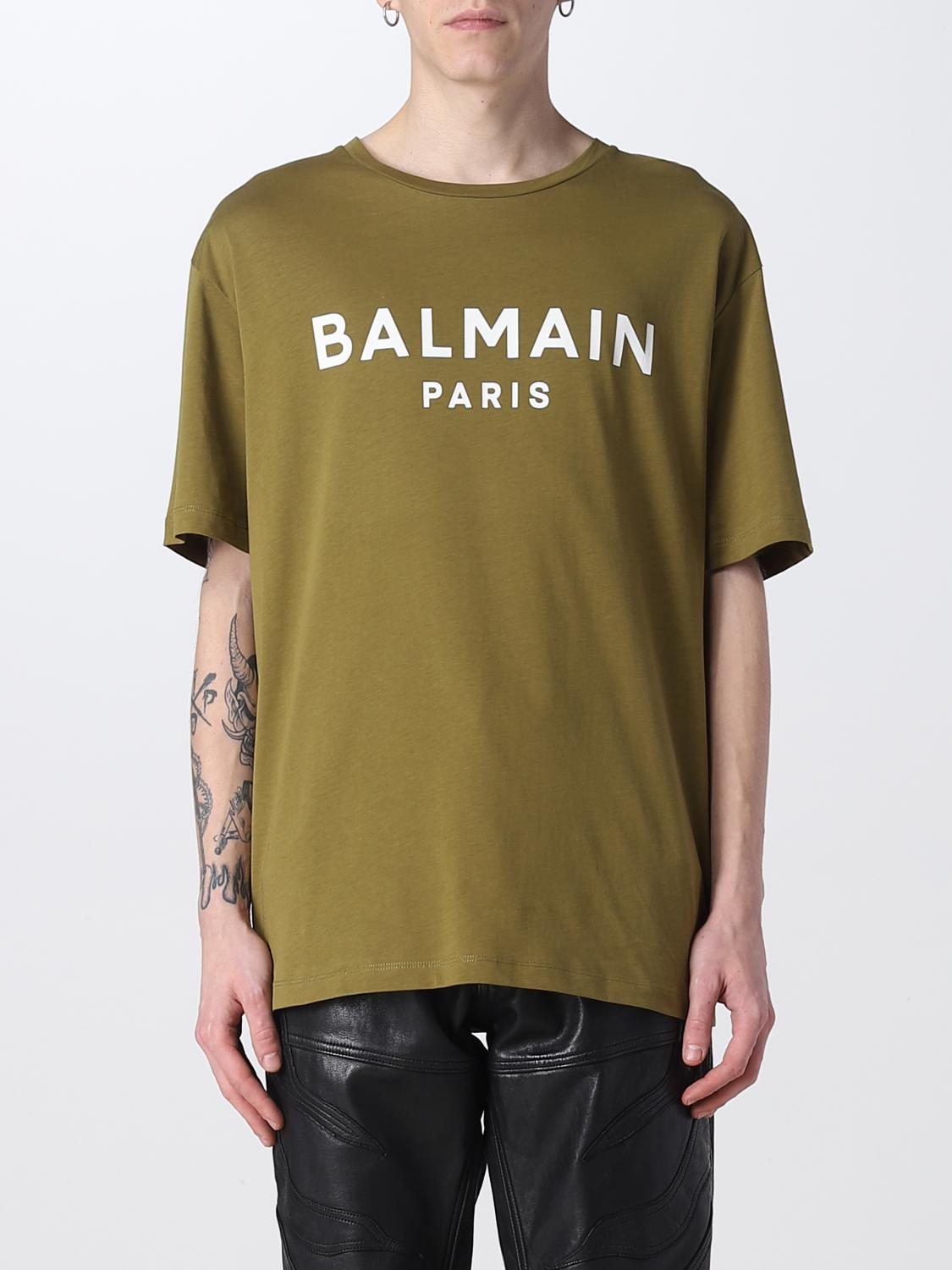 BALMAIN T-SHIRT: Balmain cotton t-shirt, Green - Img 1
