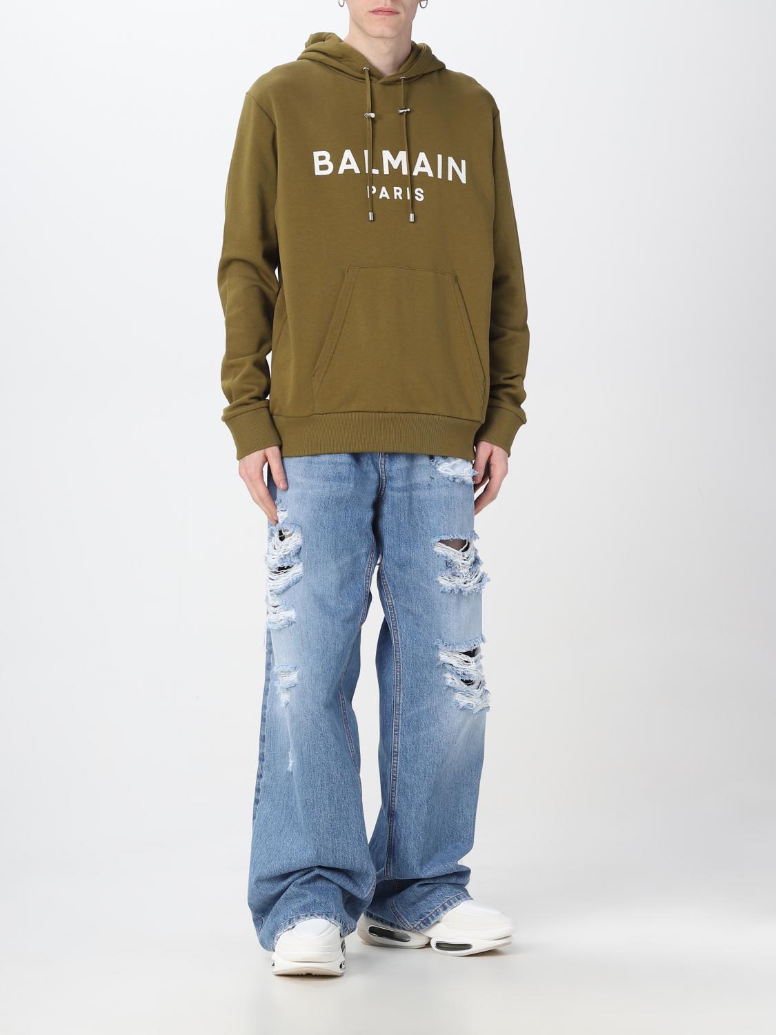 BALMAIN SUDADERA: Sudadera hombre Balmain, Kaki - Img 2