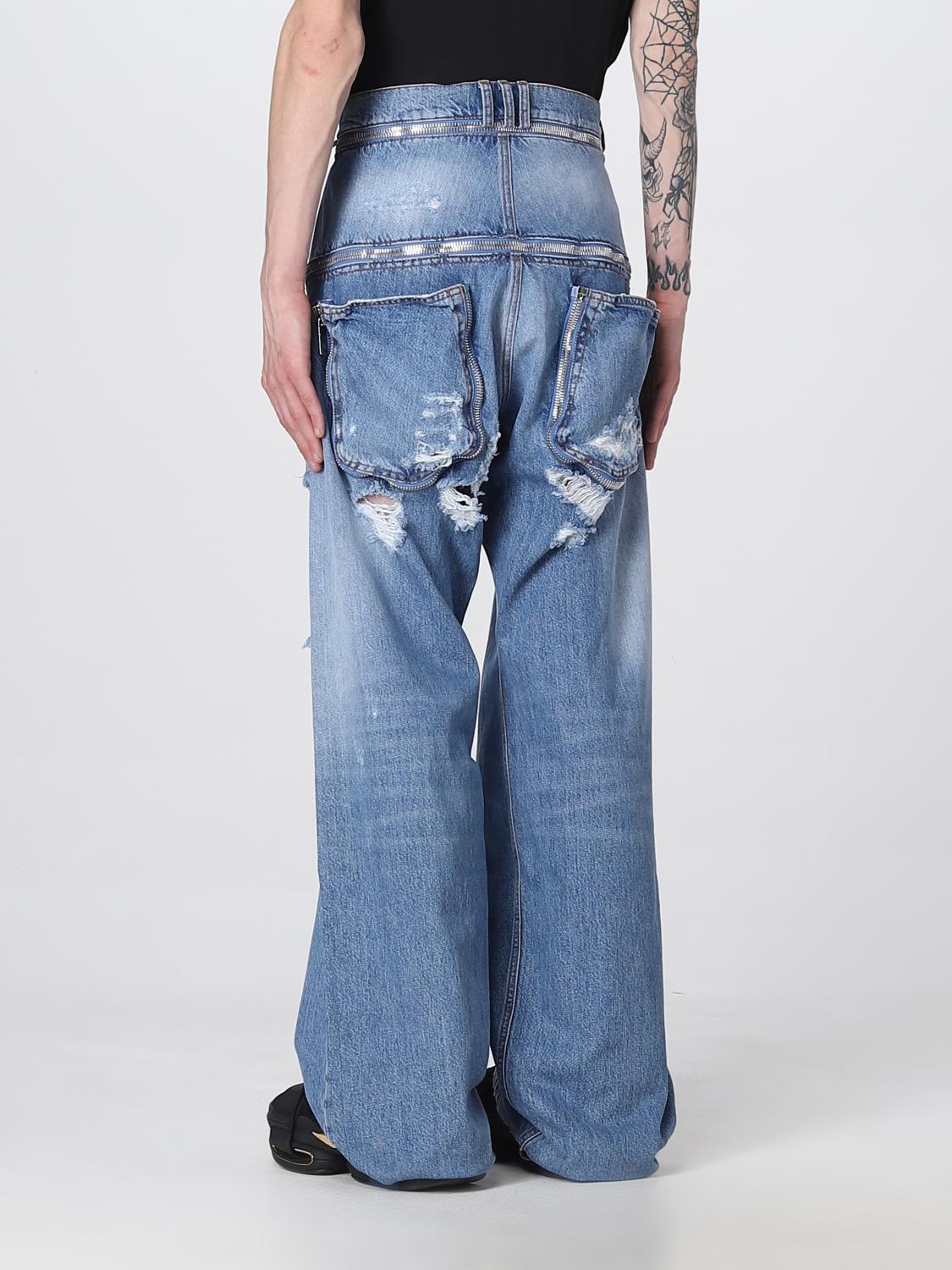 BALMAIN JEANS: Jeans Balmain strappato in denim, Denim - Img 3