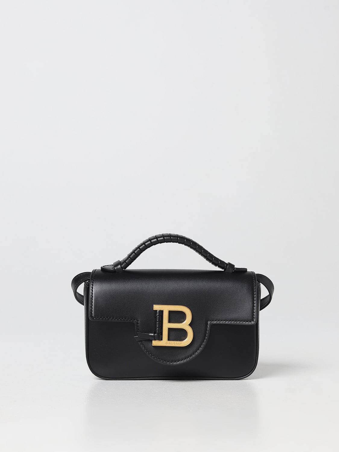 BALMAIN BORSA MINI: Borsa B-Buzz Balmain in pelle liscia, Nero - Img 1
