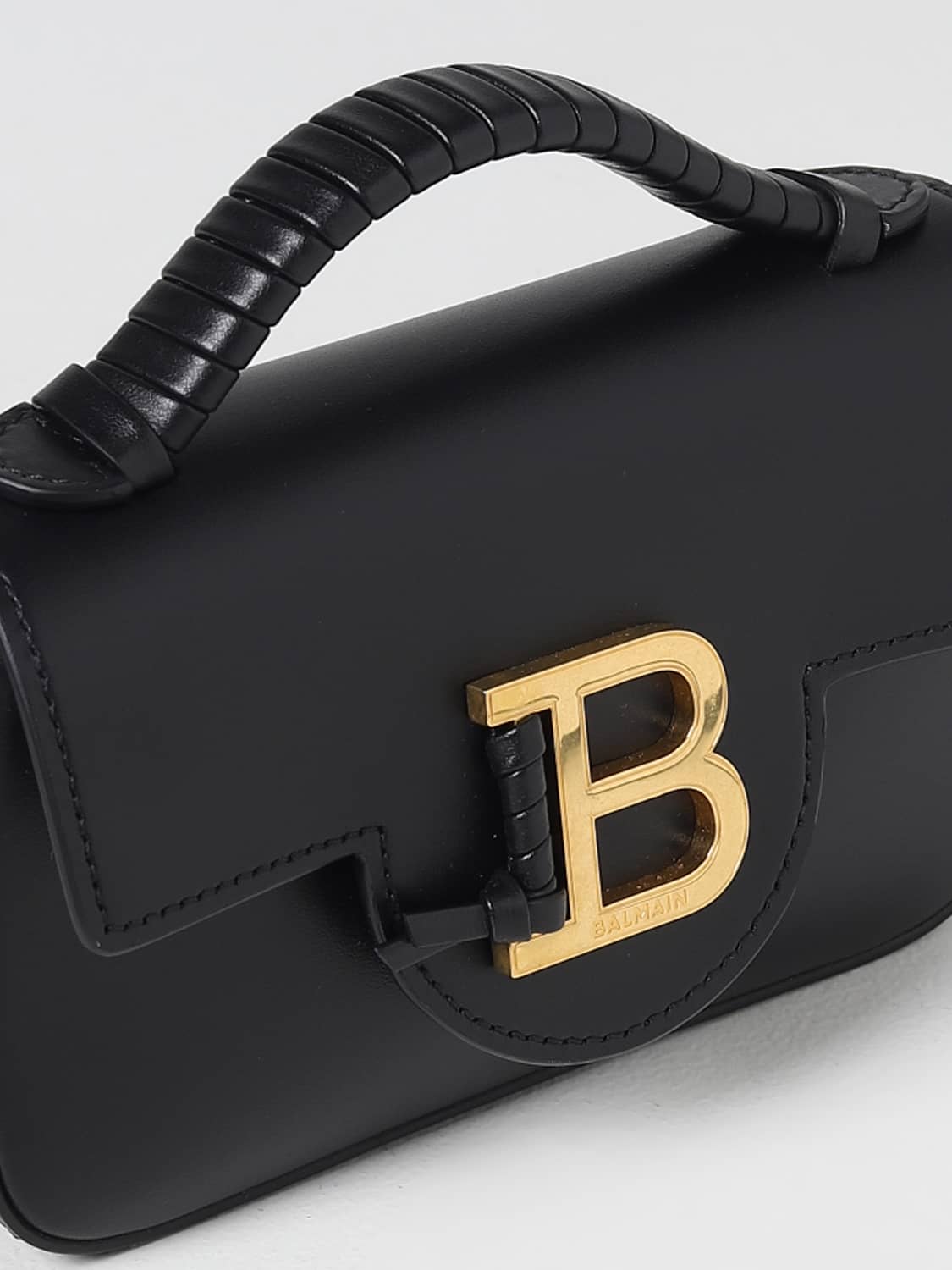 BALMAIN BORSA MINI: Borsa B-Buzz Balmain in pelle liscia, Nero - Img 3