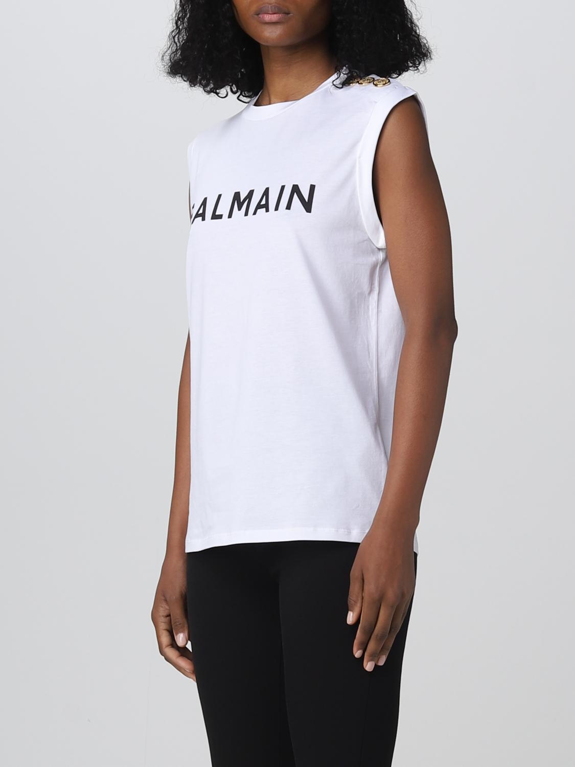 BALMAIN T-SHIRT: T-shirt damen Balmain, Weiß - Img 4