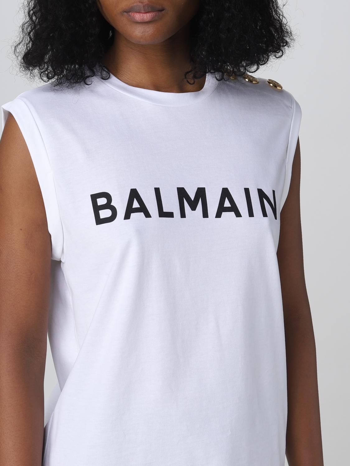 BALMAIN T-SHIRT: T-shirt damen Balmain, Weiß - Img 5