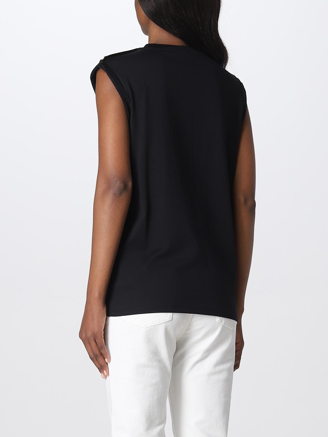 BALMAIN CAMISETA: Camiseta mujer Balmain, Negro - Img 3