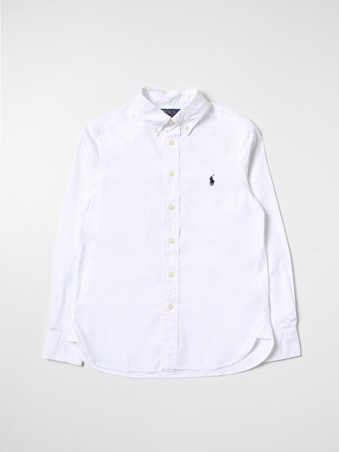 POLO RALPH LAUREN SHIRT: Shirt kids Polo Ralph Lauren, White - Img 1