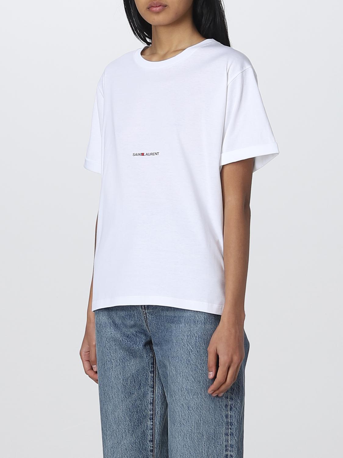 SAINT LAURENT T-SHIRT: Saint Laurent cotton t-shirt, White - Img 4